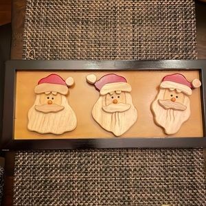 Santa Christmas decoration. Wood